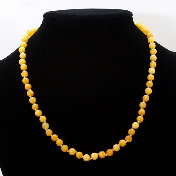 Real BALTIC AMBER Necklace, 100% NATURAL Handmade Butterscotch Amber Beads - Picture 1 of 13